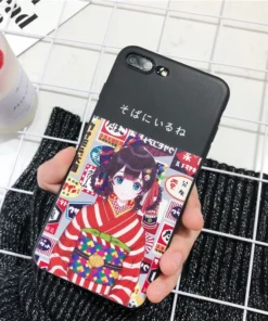 Kawaii Cartoon Japanese Kimono Girl Iphone Case 1