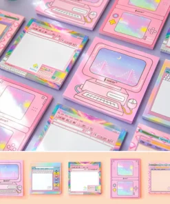 Kawaii Aesthetic Retro Computer Self-adhesive Sticky Notes/Memo Pad