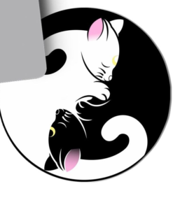 Kawaii Black and White Neko Mouse Pad 1