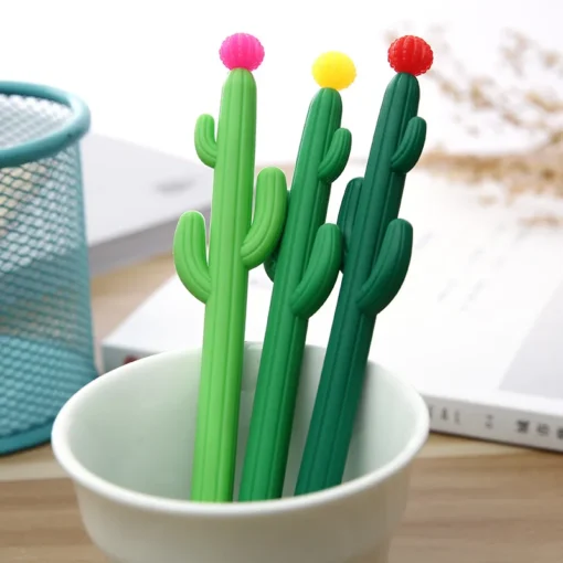 3 Kawaii Cactus Ballpoint Gel Pens 4