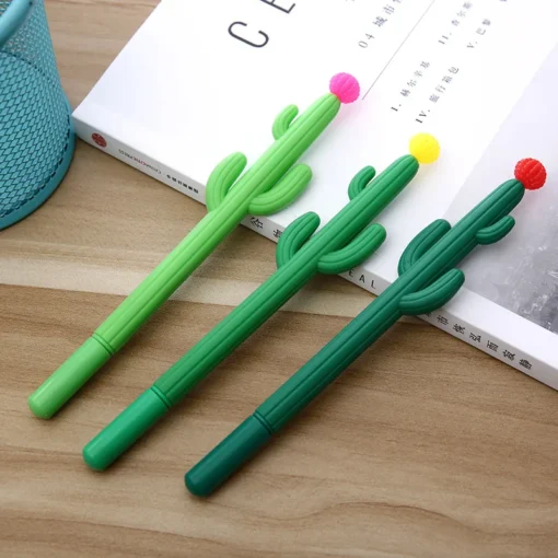 3 Kawaii Cactus Ballpoint Gel Pens 3