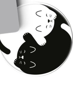 Kawaii Black and White Neko Mouse Pad 3