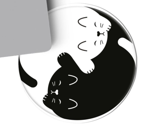 Kawaii Black and White Neko Mouse Pad 3