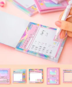 Kawaii Aesthetic Retro Computer Self-adhesive Sticky Notes/Memo Pad 1