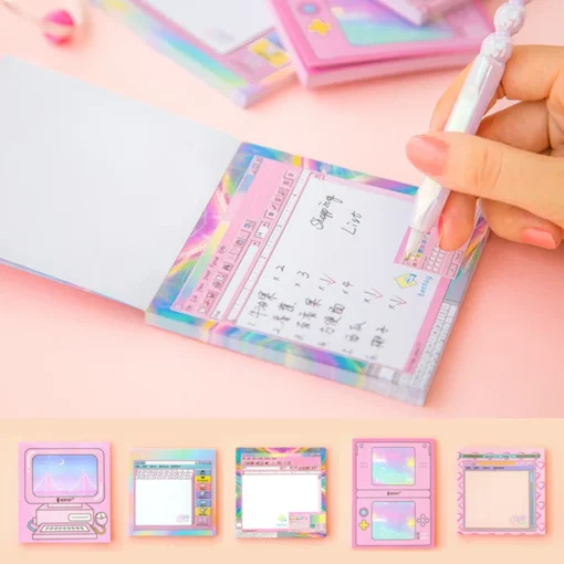 Kawaii Aesthetic Retro Computer Self-adhesive Sticky Notes/Memo Pad 1