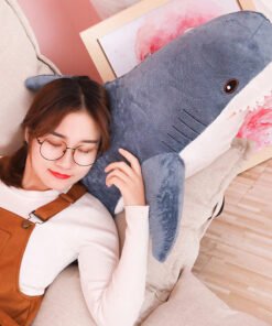 shark pillow with girl