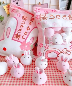 Kawaii Pink Bag of Mini Bunny Plushies