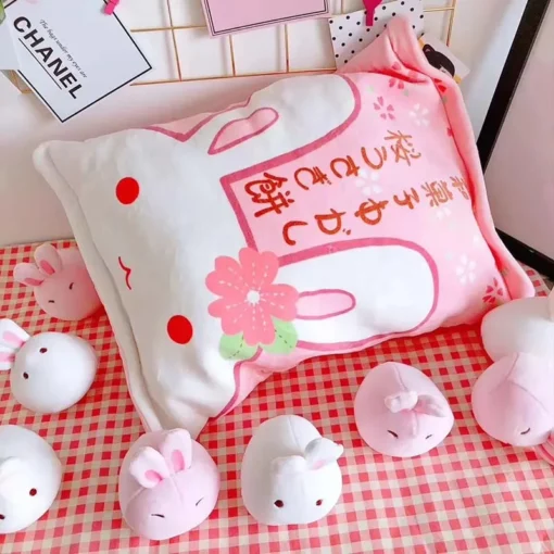 Kawaii Pink Bag of Mini Bunny Plushies  1