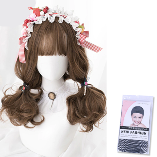 Kawaii Brunette Wavy Wig with Bnags