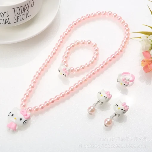 Adorable Hello Kitty Pink Jewelry Set 4