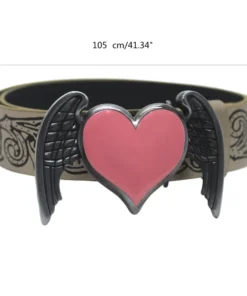 Y2K Pink Heart Embossed Waist Belt – Cowgirl Body Jewelry for Jeans & Pant 5