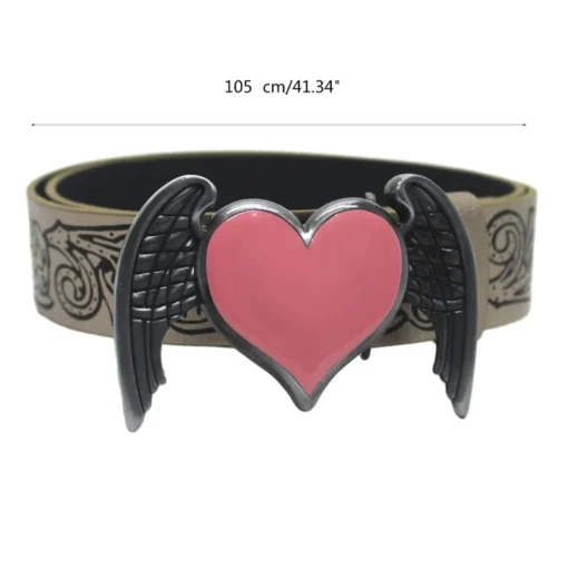 Y2K Pink Heart Embossed Waist Belt – Cowgirl Body Jewelry for Jeans & Pant 5