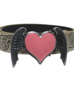 Y2K Pink Heart Embossed Waist Belt – Cowgirl Body Jewelry for Jeans & Pant 2