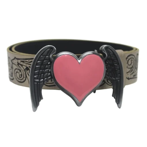 Y2K Pink Heart Embossed Waist Belt – Cowgirl Body Jewelry for Jeans & Pant 2