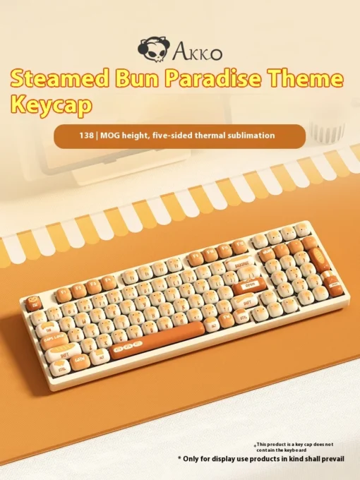 Kawaii Mechanical Keyboard Bread Bun Wonderland Keycaps 2