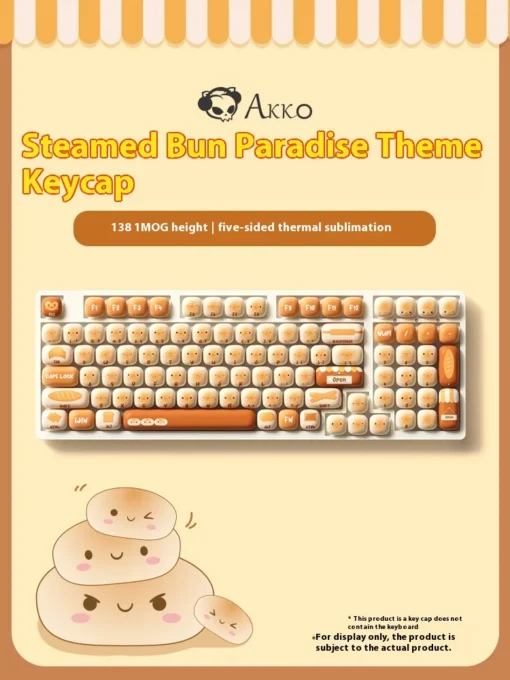 Kawaii Mechanical Keyboard Bread Bun Wonderland Keycaps 3