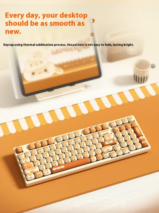 Kawaii Mechanical Keyboard Bread Bun Wonderland Keycaps 4