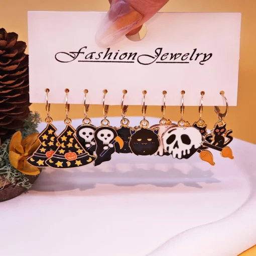 10pcs Halloween Earrings Set 4