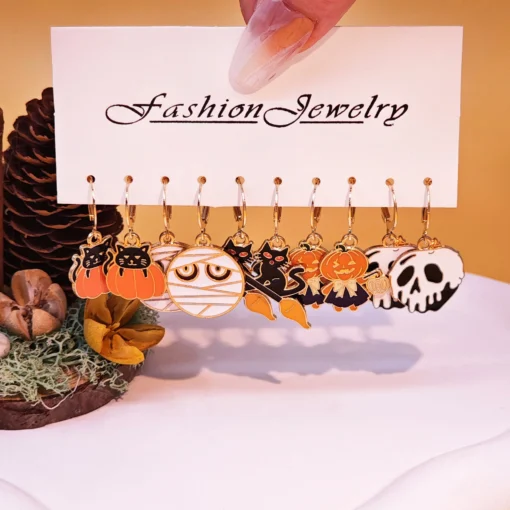 10pcs Halloween Earrings Set 6