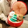 Christmas Capybara Apple Stuffed Plush 1