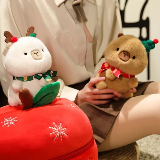 Christmas Capybara Apple Stuffed Plush 5