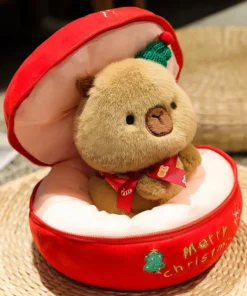 Christmas Capybara Apple Stuffed Plush 4