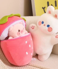 Bunny & Strawberry Plush Duo 6