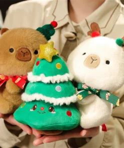 Christmas Capybara Apple Stuffed Plush 2