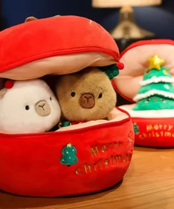 Christmas Capybara Apple Stuffed Plush 6