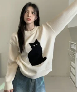 Cartoon Cat Knit Jumper 3