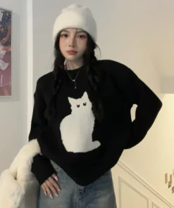 Cartoon Cat Knit Jumper 5