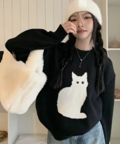 Cartoon Cat Knit Jumper 2