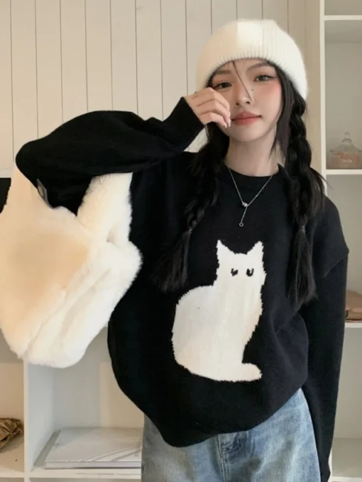 Cartoon Cat Knit Jumper 2