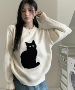 Cartoon Cat Knit Jumper 4