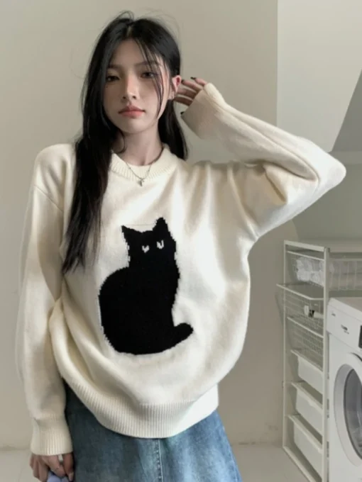 Cartoon Cat Knit Jumper 4