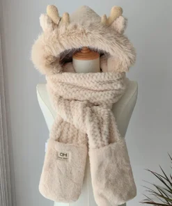 Elk Plush Hat & Scarf 1