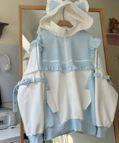 Y2K Japanese Kitty Hoodie 2