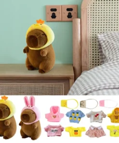 9" Capybara Plush Doll – Dress-Up Toy with Clothes & Accessories 2