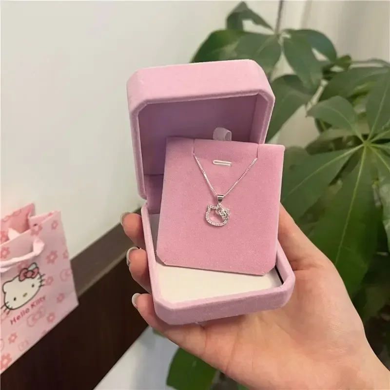 Hello Kitty Sterling Silver Diamond Necklace & Ring